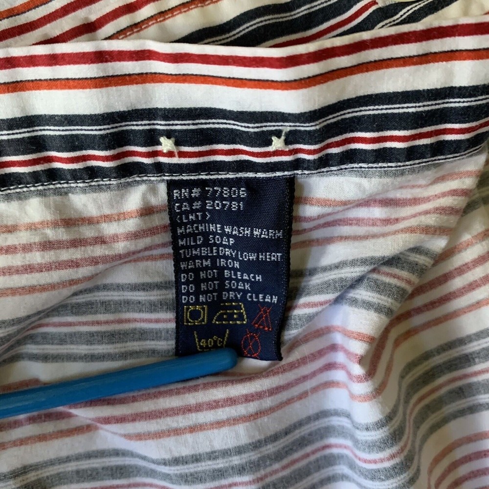 Tommy Hilfiger Men’s Large Dress Shirt Long Sleeve Vintage Logo Button Up Casual - Picture 9 of 12